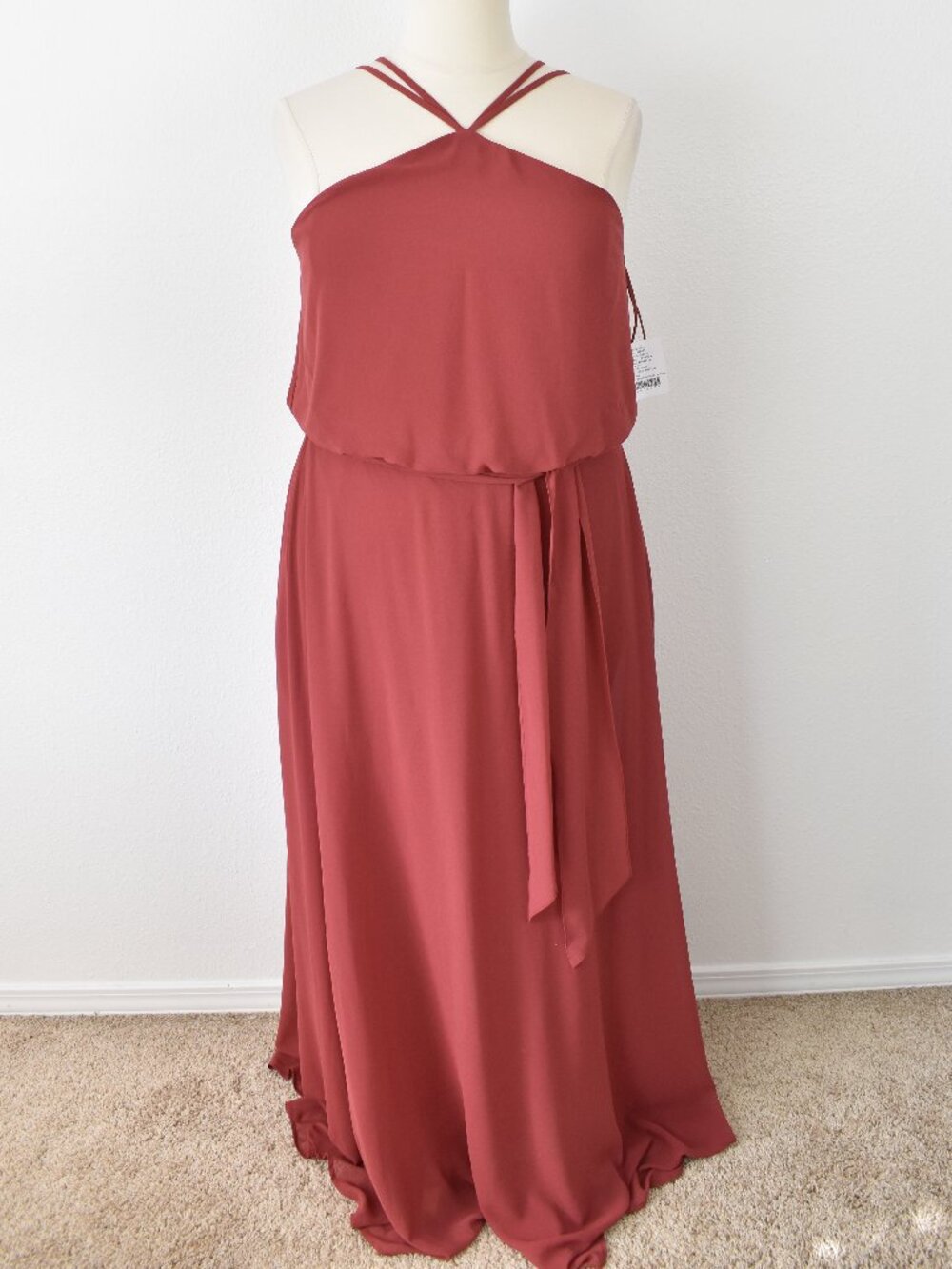 Nouvelle CAYENNE N375 Chiffon Belted Y-Neck Dress NEW - XXL - Picture 4 of 11